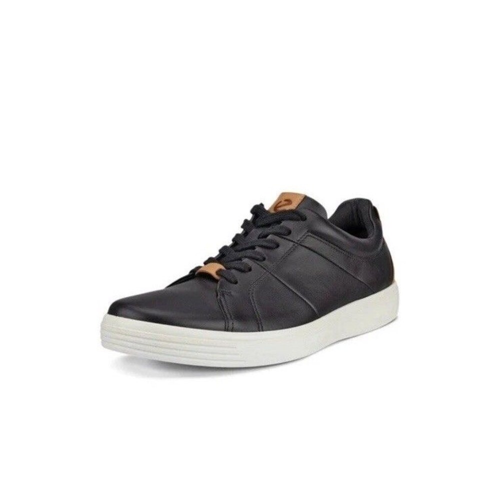 ECCO Soft Classic Men’s Black Leather Sneakers Comfort Walking EU 44 Sz 10-10.5